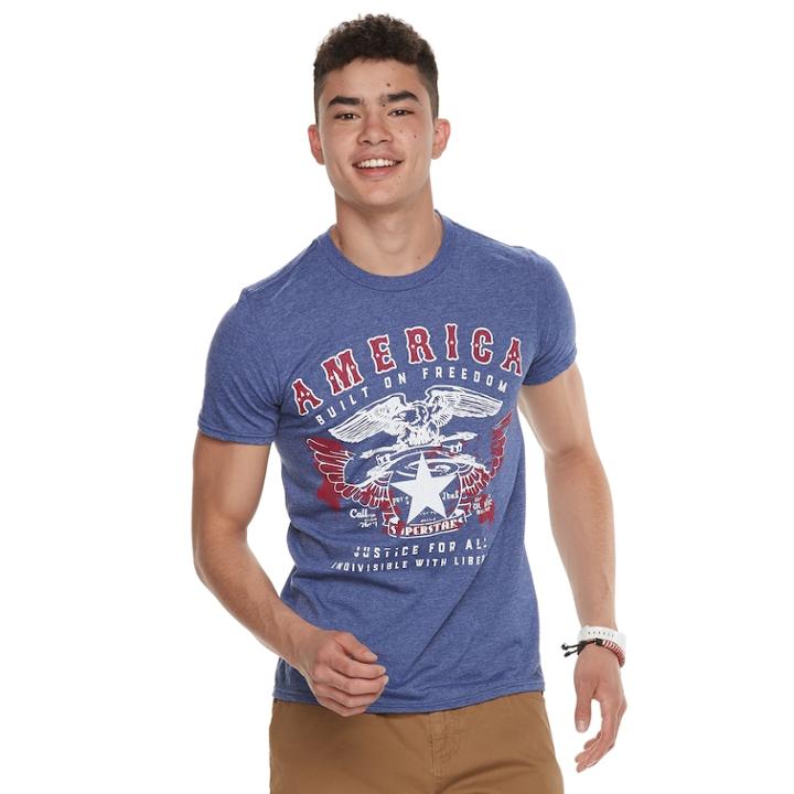 Men's America Built On Freedom Tee, Size: Medium, Med Blue