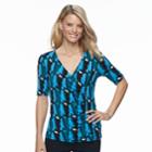 Petite Dana Buchman Faux-wrap Top, Women's, Size: Xl Petite, Blue