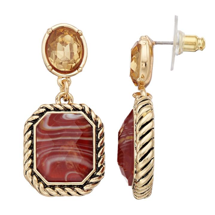Dana Buchman Brown Double Drop Earrings, Women's