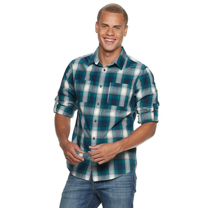 Men's Urban Pipeline&reg; Workwear Button-down Shirt, Size: Small, Dark Blue