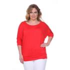 Plus Size White Mark Dolman Top, Women's, Size: 1xl, Red
