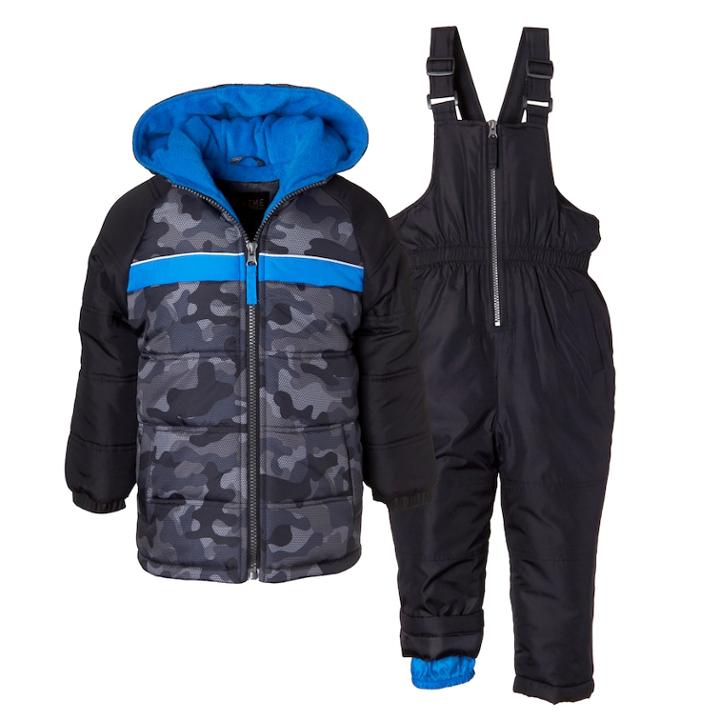 Boys 4-7 I-extreme Camo Heavyweight Jacket & Bib Snowpants Set, Size: 7, Grey