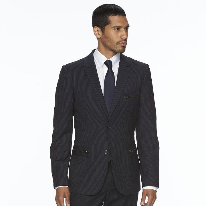 Men's Wd. Ny Slim-fit Navy (blue) Pinstripe Suit Jacket, Size: Small