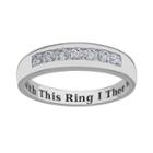 Sweet Sentiments Sterling Silver Cubic Zirconia Wedding Ring, Women's, Size: 12, Grey