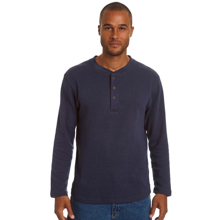 Men's Stanley Classic-fit Waffle-weave Thermal Henley, Size: Small, Blue (navy)