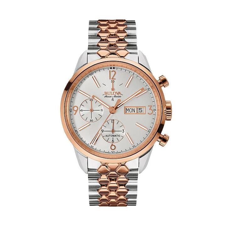 Bulova Men's Accu Swiss Automatic Two Tone Stainless Steel Watch - 65c114, Multicolor