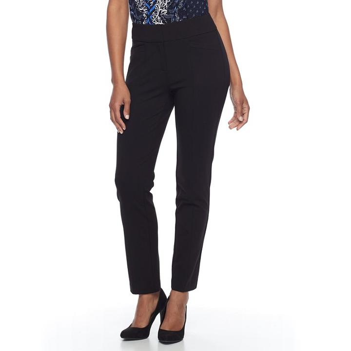 Women's Dana Buchman Ponte Dress Pants, Size: 8, Black