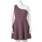 Juniors' Plus Size So&reg; Striped One-shoulder Dress, Girl's, Size: 3xl, Purple