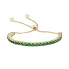 14k Gold Over Silver Simulated Emerald Lariat Bracelet, Women's, Size: 9
