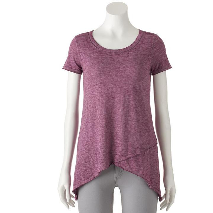 Women's Sonoma Goods For Life&trade; Keyhole Shark-bite Tee, Size: Large, Med Purple