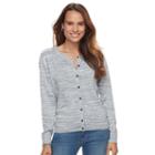 Petite Croft & Barrow&reg; Button-front Cardigan, Women's, Size: Xl Petite, Blue (navy)