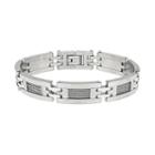 Stainless Steel H-link And Cable Bracelet - Men, Size: 8, Grey
