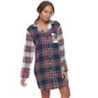 Women's Sonoma Goods For Life&trade; Pajamas: Button Down Flannel Sleep Shirt, Size: Large, Dark Blue