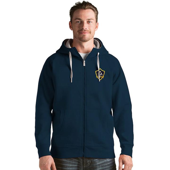 Men's Antigua Los Angeles Galaxy Victory Full-zip Hoodie, Size: Small, Blue (navy)