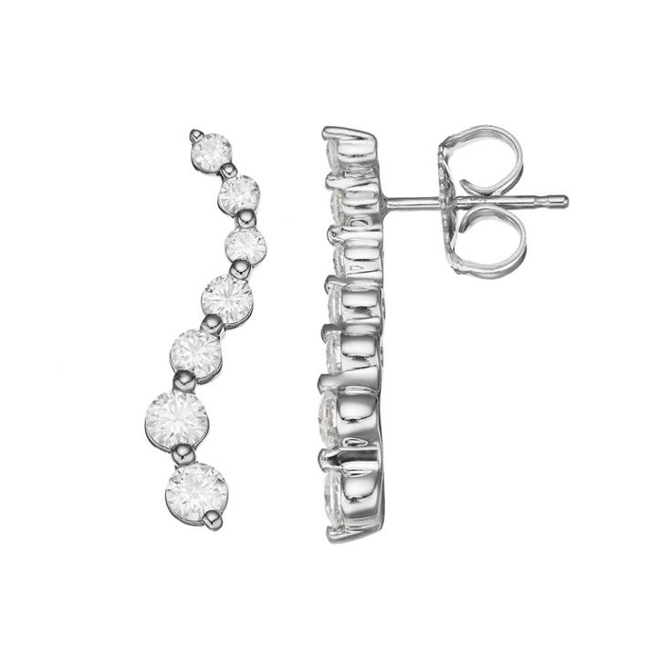 Forever Brilliant 14k White Gold 1 3/4 Carat T.w. Lab-created Moissanite Journey Earrings, Women's