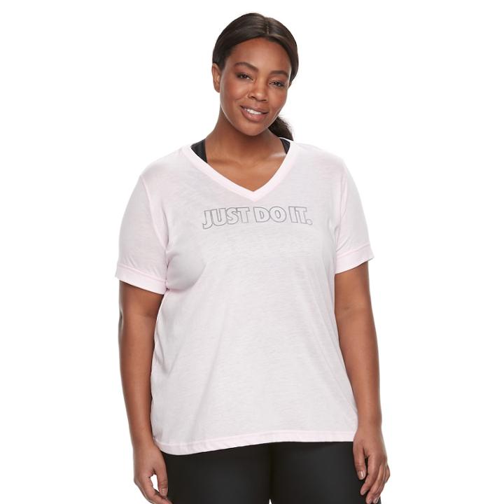 Plus Size Women's Nike Just Do It Tee, Size: 2xl, Light Red