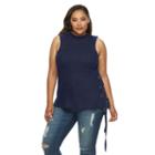 Plus Size Jennifer Lopez Lace-up Sleeveless Sweater, Women's, Size: 0x, Blue
