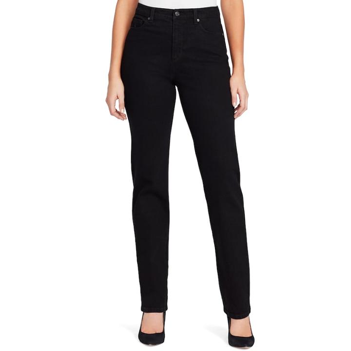 Women's Gloria Vanderbilt Embellished High-waisted Tapered Jeans, Size: 10 Avg/reg, Grey (charcoal)
