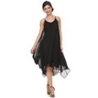 Sharagano, Women's Slip Chiffon Dress, Size: 10, Black