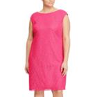 Plus Size Chaps Lace Jacquard Shift Dress, Women's, Size: 20 W, Pink