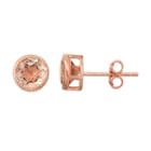 14k Rose Gold Over Silver Simulated Morganite Stud Earrings, Women's, Pink