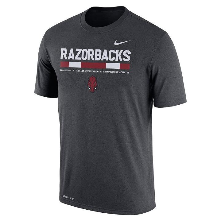 Men's Nike Arkansas Razorbacks Legend Staff Dri-fit Tee, Size: Medium, Oxford, Comfort Wear