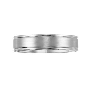 Lovemark 10k White Gold Satin Finish Men's Wedding Band, Size: 12, Multicolor