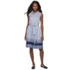 Women's Sharagano Embroidered Sleeveless Shirt Dress, Size: 12, Blue