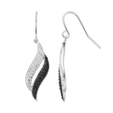 Crystal Splendor Platinum Over Silver Drop Earrings, Women's, Black