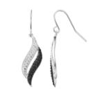 Crystal Splendor Platinum Over Silver Drop Earrings, Women's, Black