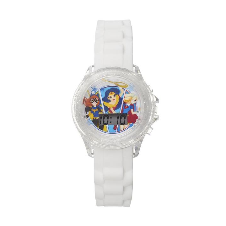 Dc Comics Supergirl, Batgirl & Wonder Woman Kids' Digital Light-up Watch, Size: Medium, White