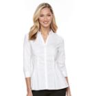 Women's Dana Buchman Pleated Peplum Shirt, Size: Medium, White