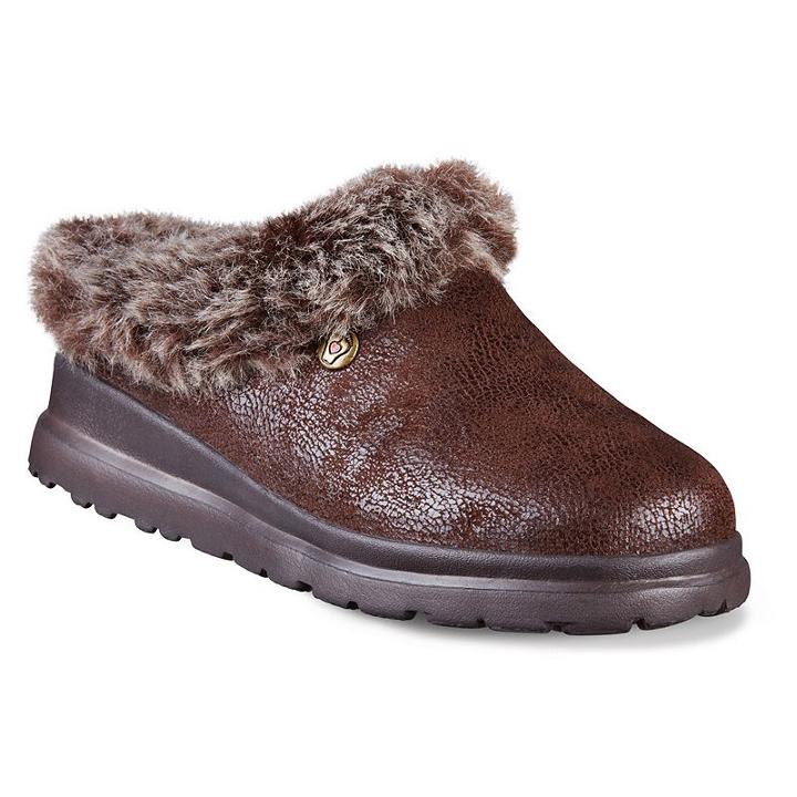 Skechers Bobs Cherish Snow Bunny Women's Slippers, Girl's, Size: 7, Brown