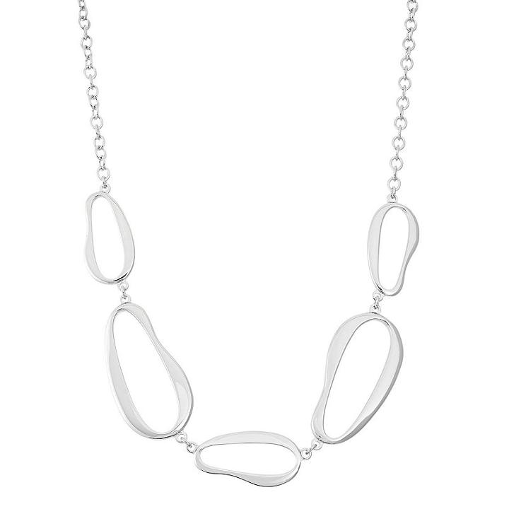 Sterling Wavy Oval Link Necklace, Women's, Size: 17