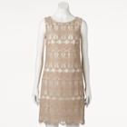 Women's Ronni Nicole Eyelash Lace Shift Dress, Size: 12, Beige Over