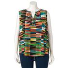 Plus Size Dana Buchman High-low Henley, Women's, Size: 1xl, Brt Green