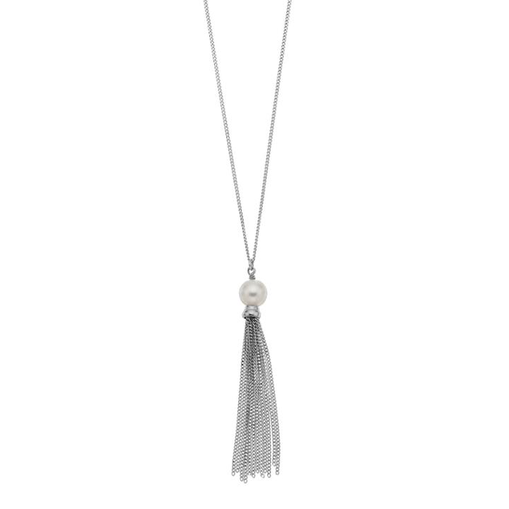 Sterling Silver Freshwater Cultured Pearl Tassel Pendant Necklace, Women's, Size: 16, White