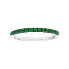 14k White Gold Emerald Stackable Ring, Women's, Size: 7, Green