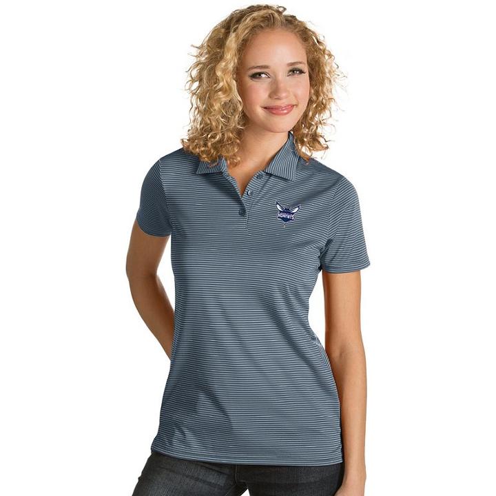Women's Antigua Charlotte Hornets Quest Desert Dry Polo, Size: Medium, Med Grey
