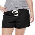 Juniors' Plus Size So&reg; Lace-up Lounge Shorts, Girl's, Size: 1xl, Black