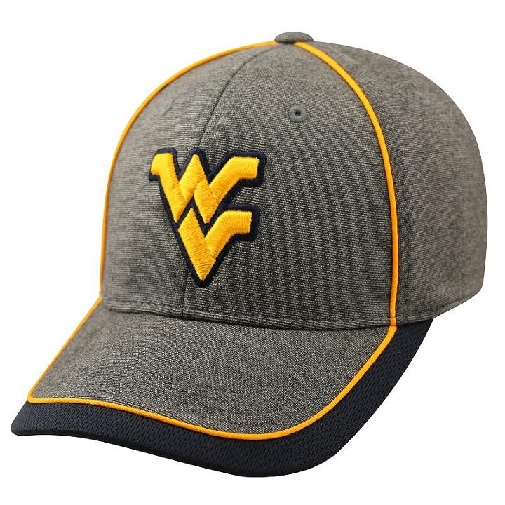 Adult Top Of The World West Virginia Mountaineers Memory Fit Cap, Med Grey