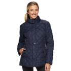 Women's Weathercast Quilted Barn Jacket, Size: Large, Blue (navy)