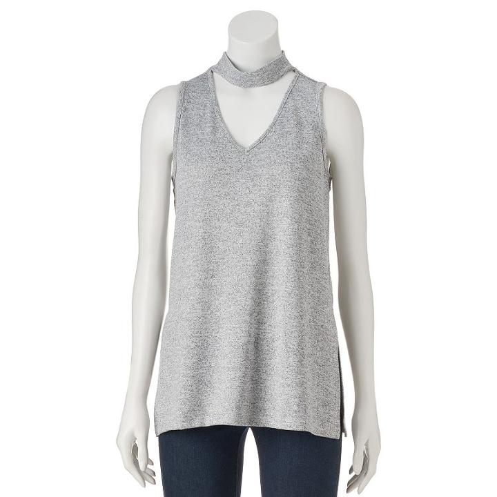 Juniors' Cloudchaser Choker Tank, Teens, Size: Medium, Med Grey