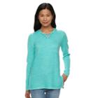 Women's Croft & Barrow&reg; Lace-up Textured Sweater Tunic, Size: Xxl, Ovrfl Oth
