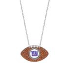 Sterling Silver Crystal New York Giants Football Pendant, Women's, Brown