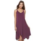Juniors' Mudd&reg; Handkerchief Hem Trapeze Dress, Girl's, Size: Large, Purple