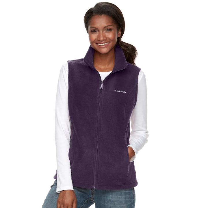 Women's Columbia Three Lakes Fleece Vest, Size: Medium, Drk Purple
