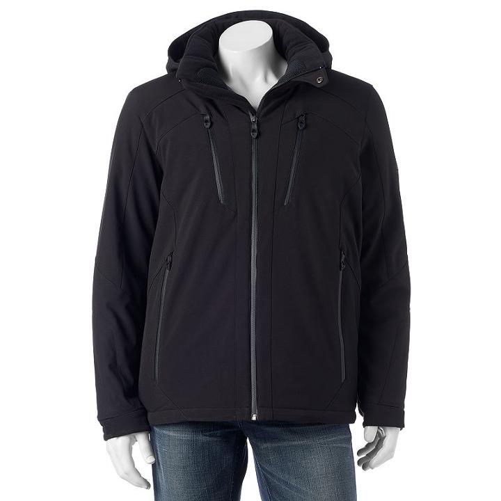 Men's Zeroxposur Scale Hooded 4-way Stretch Parka, Size: Xl, Black