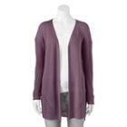 Juniors' Pink Republic Open Stitch Cardigan, Girl's, Size: Xs, Drk Purple