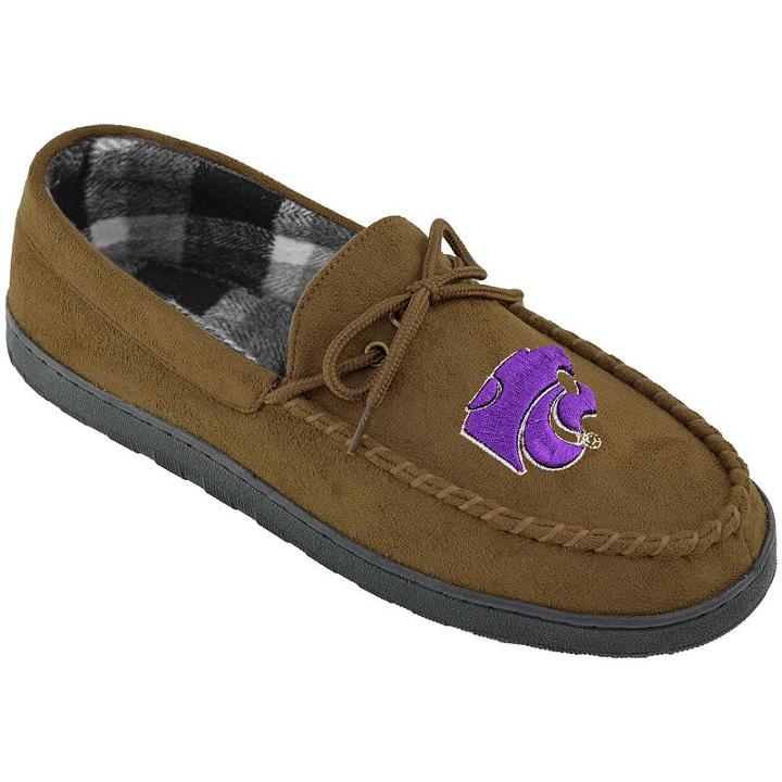 Men's Kansas State Wildcats Microsuede Moccasins, Size: 13, Brown